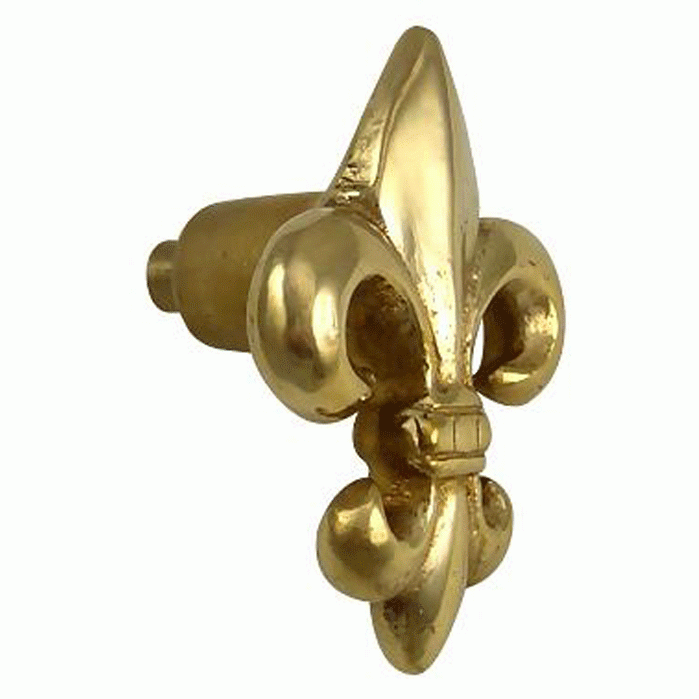 1 5/8 Inch Fleur de Lis Knob (Lacquered Brass Finish) COPPER MOUNTAIN HARDWARE