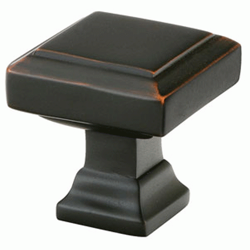 1 5/8 Inch Solid Brass Geometric Square Knob (Oil Rubbed Bronze Finish) EMTEK