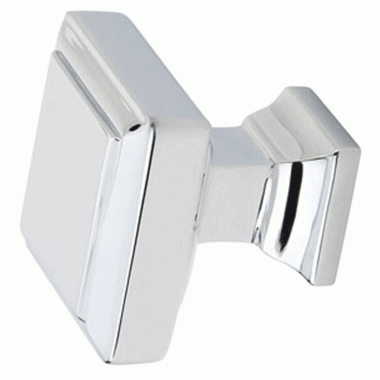 1 5/8 Inch Solid Brass Geometric Square Knob (Polished Chrome Finish) EMTEK