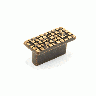 1 7/8 Inch (1 1/4 Inch c-c) Mosaic Rectangular Knob (French Antique Bronze Finish) SCHAUB