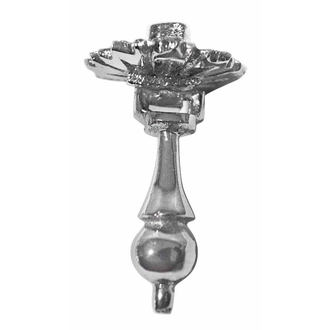 1 7/8 Inch Solid Brass Flower Drop Pull (Polished Chrome Finish) COPPER MOUNTAIN HARDWARE