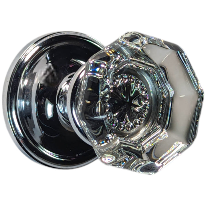 COPPER MOUNTAIN HARDWARE Providence Octagon Glass Door Knob with Victorian Plate (Several Fin