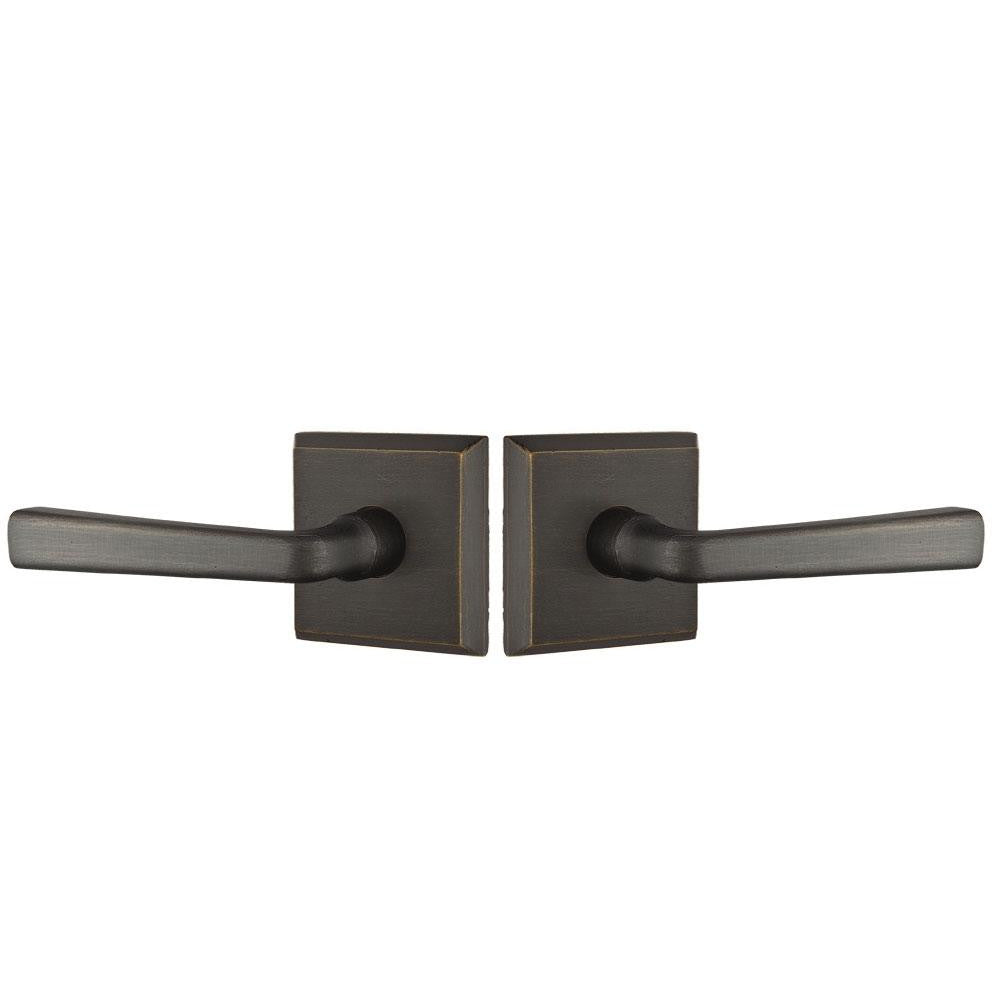 Solid Brass Sandcast Cimarron Lever With Square Rosette EMTEK