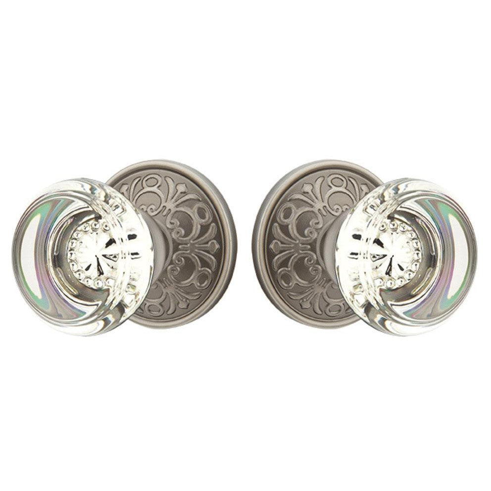 Emtek Crystal Georgetown Door Knob Set With Lancaster Rosette EMTEK