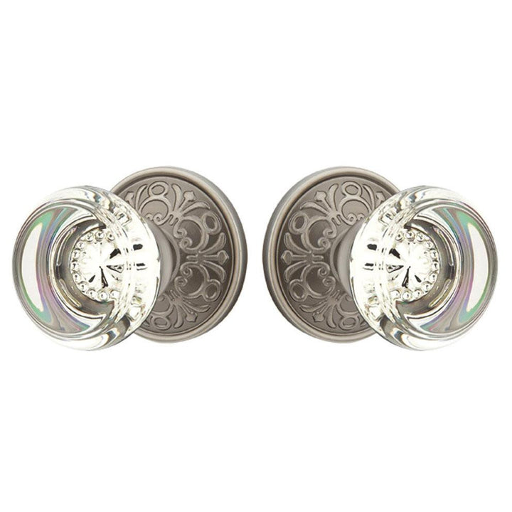 Emtek Crystal Georgetown Door Knob Set With Lancaster Rosette EMTEK