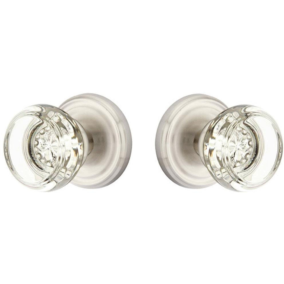 Emtek 810GT Georgetown Crystal Passage Knobset with Brass Rosette Pewter Knobset Passage EMTEK