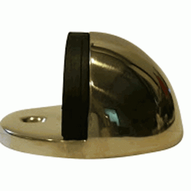 1 Inch Low Profile Floor Mounted Bumper Door Stop (Polished Brass Finish) COPPER MOUNTAIN HARDWARE