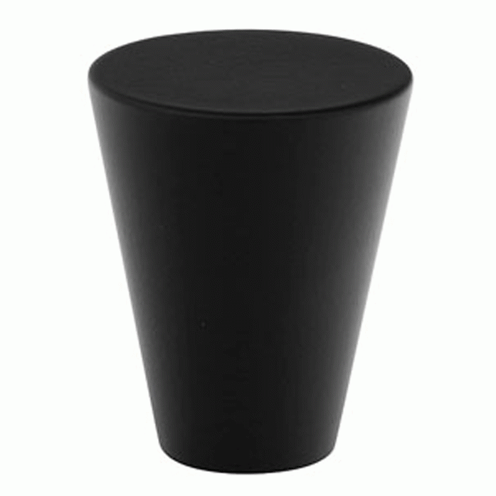 1 Inch Solid Brass Cone Knob (Flat Black Finish) EMTEK