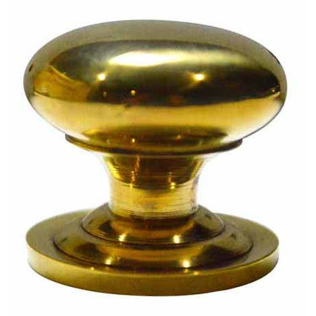 1 Inch Solid Brass Traditional Round Knob (Polished Brass Finish) COPPER MOUNTAIN HARDWARE