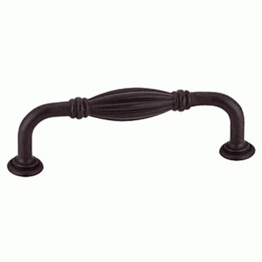 10 5/8 Inch (10 Inch c-c) Tuscany Bronze Fluted Fixed Pull (Matte Black Finish) EMTEK