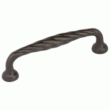 10 5/8 Inch (10 Inch c-c) Tuscany Bronze Twist Drop Pull (Medium Bronze Finish) EMTEK