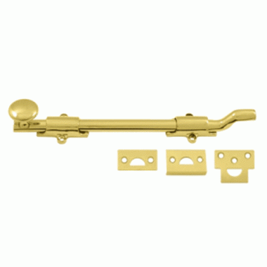 10 Inch Deltana Offset Heavy Duty Surface Bolt (Polished Brass Finish) DELTANA