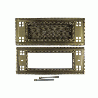 Antique Craftsman Style Mail Slot for Front Doors (Antique Brass) COPPER MOUNTAIN HARDWARE