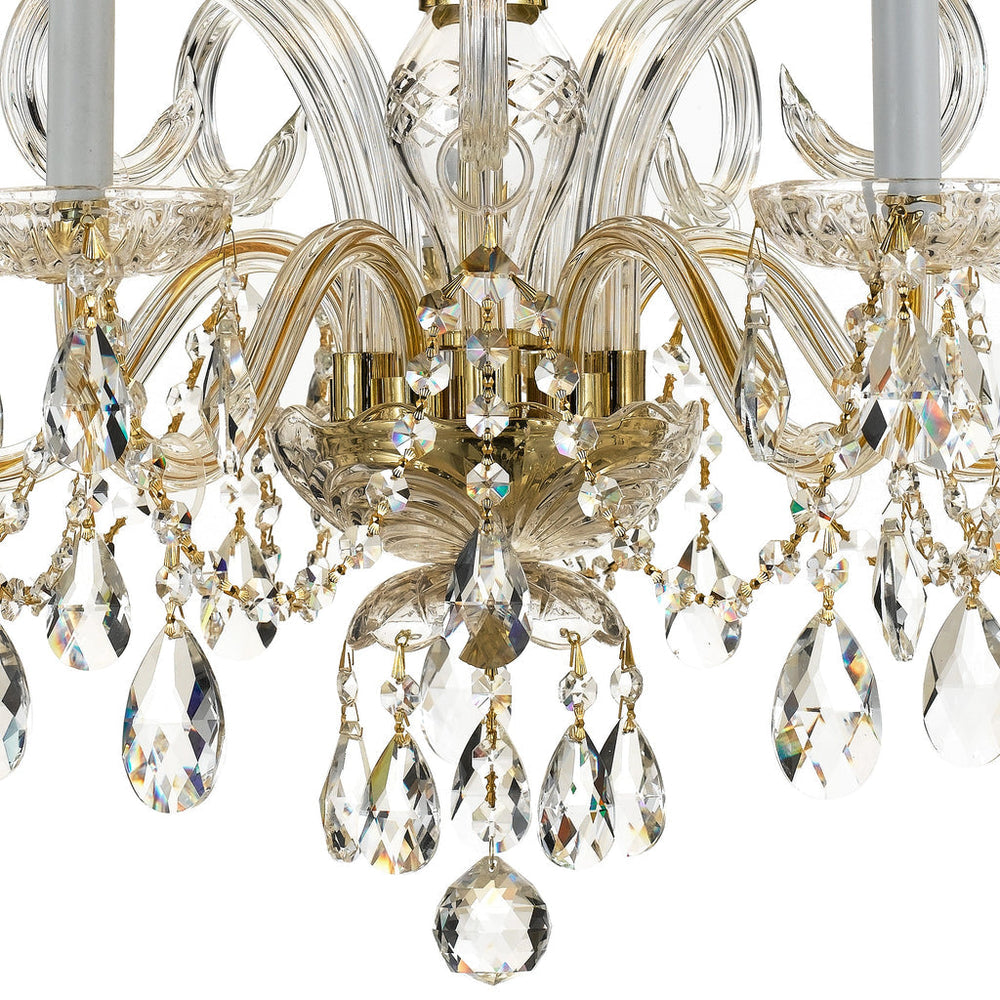 Traditional Crystal 5 Light Spectra Crystal Polished Brass Chandelier Crystorama