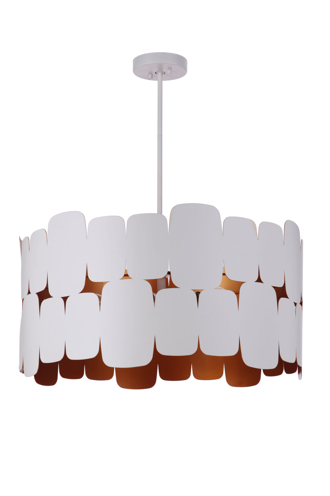 Sabrina 5 Light Pendant in Matte White/Gold Luster CRAFTMADE