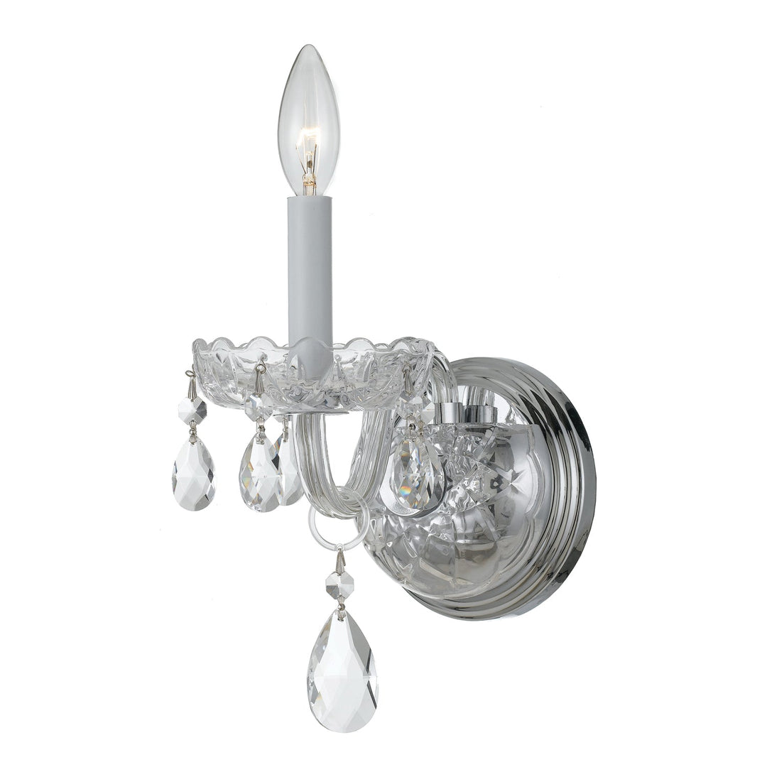 Traditional Crystal 1 Light Swarovski Strass Crystal Polished Chrome Sconce Crystorama