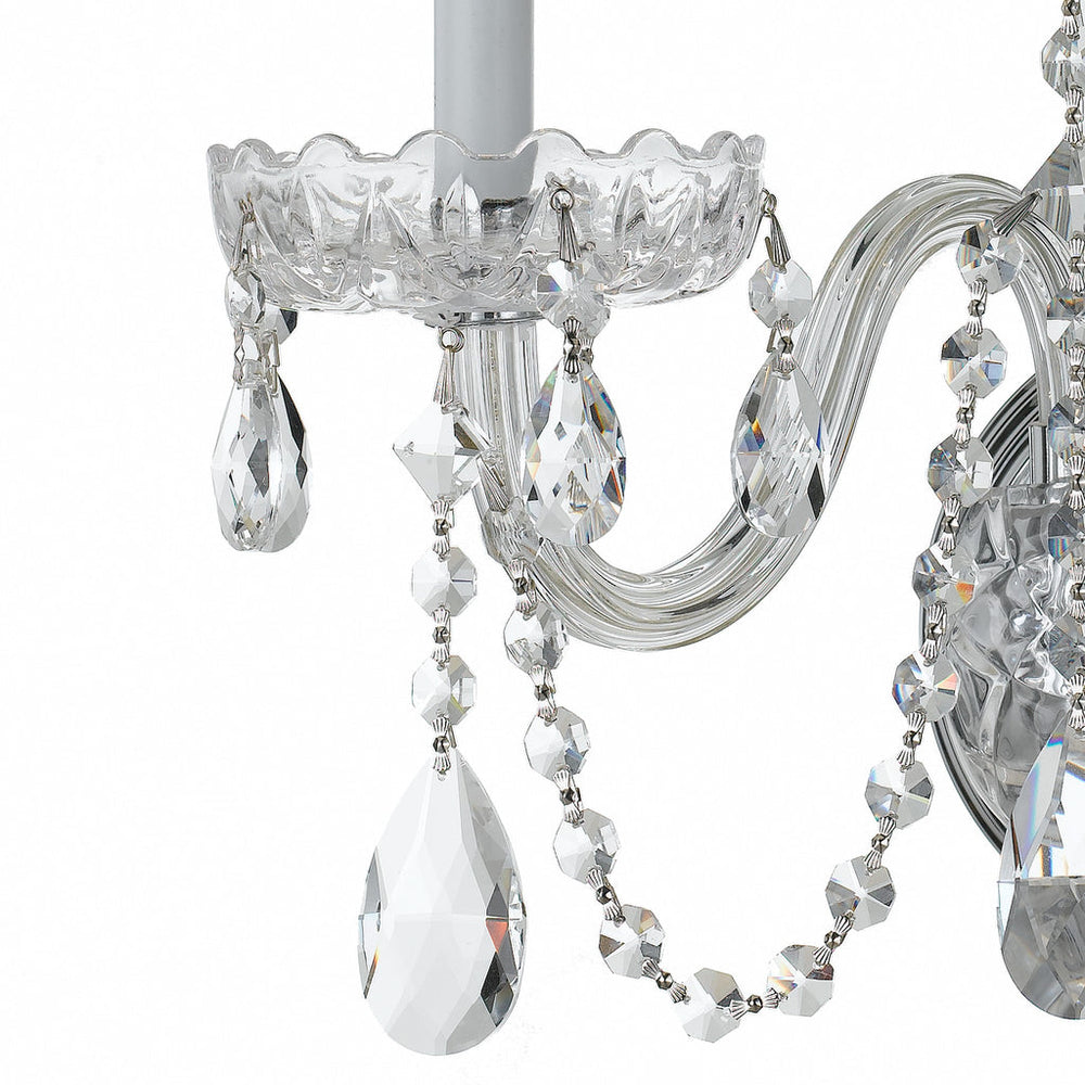 Traditional Crystal 3 Light Swarovski Strass Polished Chrome Sconce Crystorama