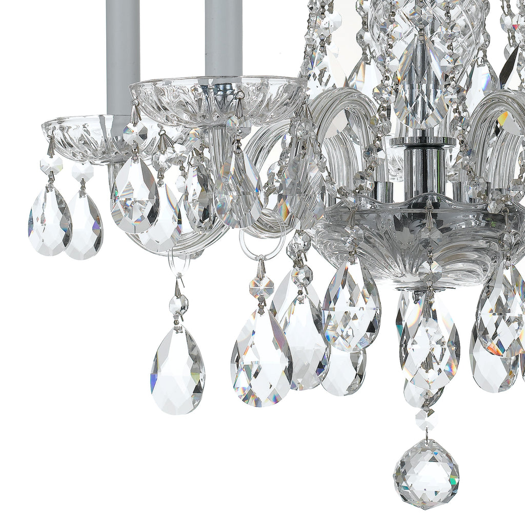 Traditional Crystal 5 Light Hand Cut Crystal Polished Chrome Chandelier Crystorama