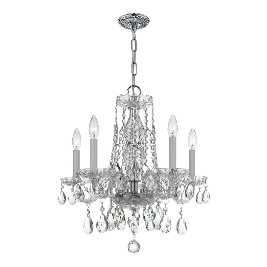 Traditional Crystal 5 Light Spectra Crystal Polished Chrome Chandelier Crystorama