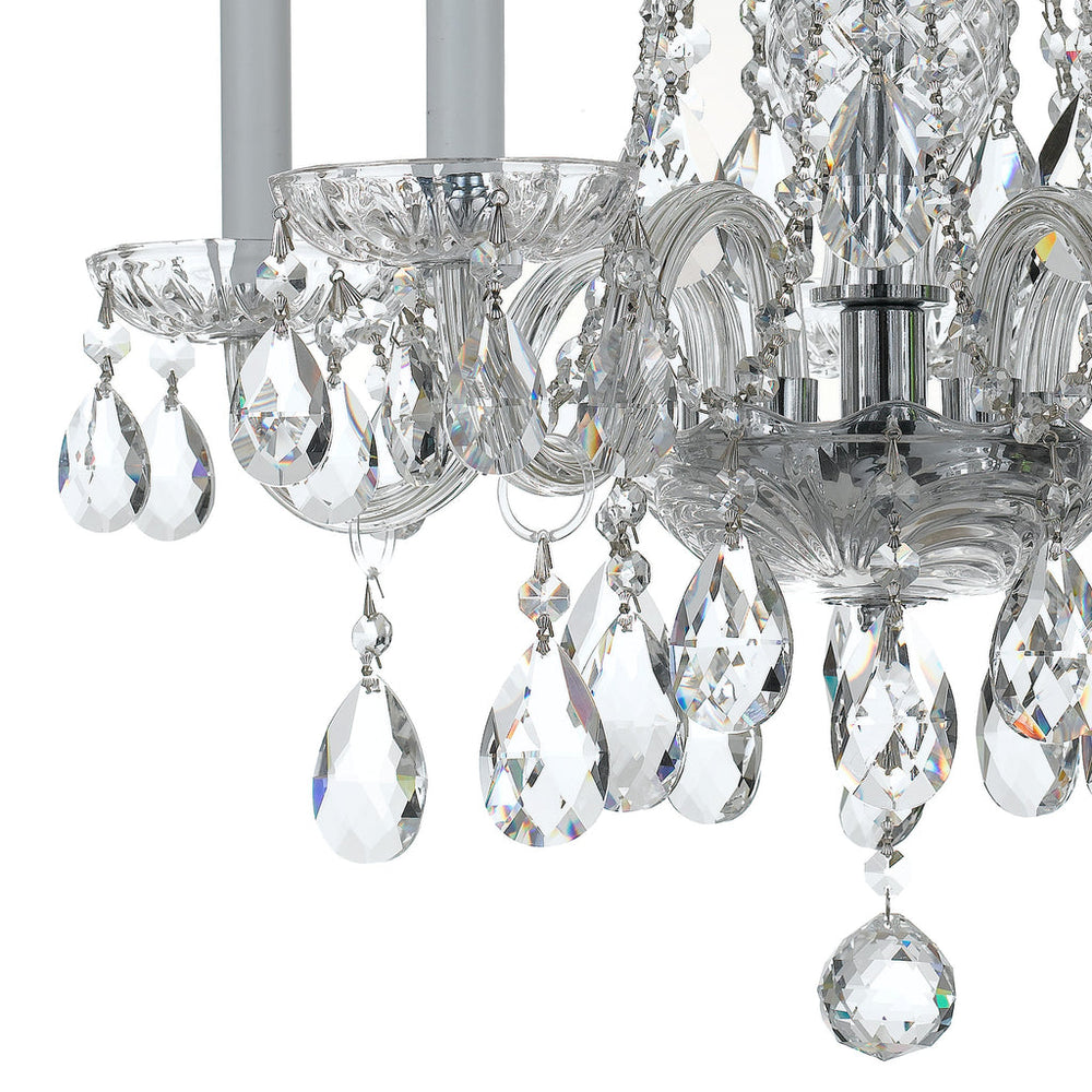 Traditional Crystal 5 Light Swarovski Strass Crystal Polished Chrome Chandelier Crystorama