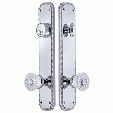 11 1/2 Inch Beaded Deadbolt Entryway Set (Polished Chrome Finish) COPPER MOUNTAIN HARDWARE