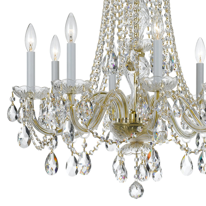Crystorama Crystorama Traditional Crystal 8 Light Swarovski Strass Crystal Polished Brass Chandelier