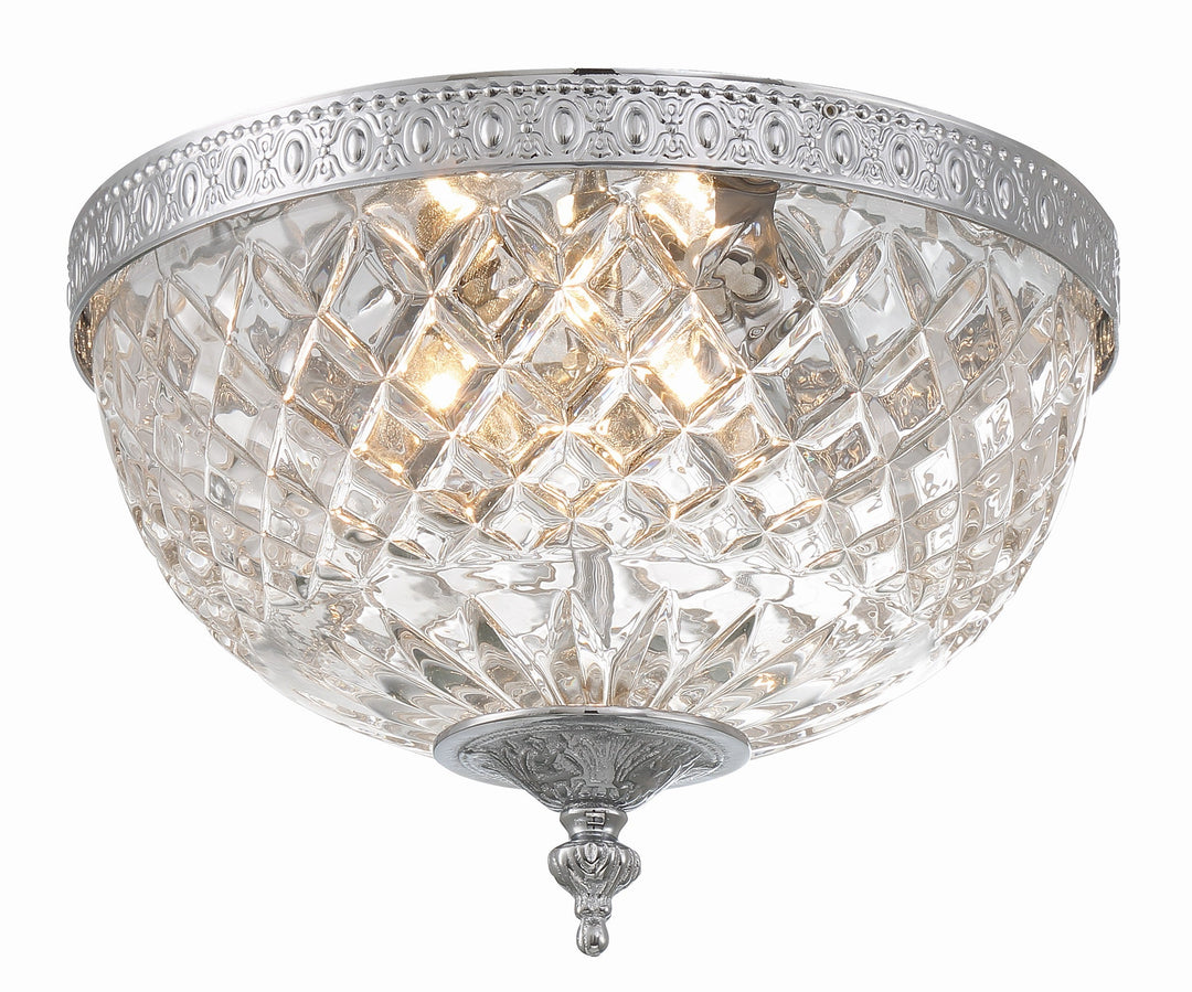 Crystorama 2 Light Polished Chrome Crystal Flush Mount Crystorama