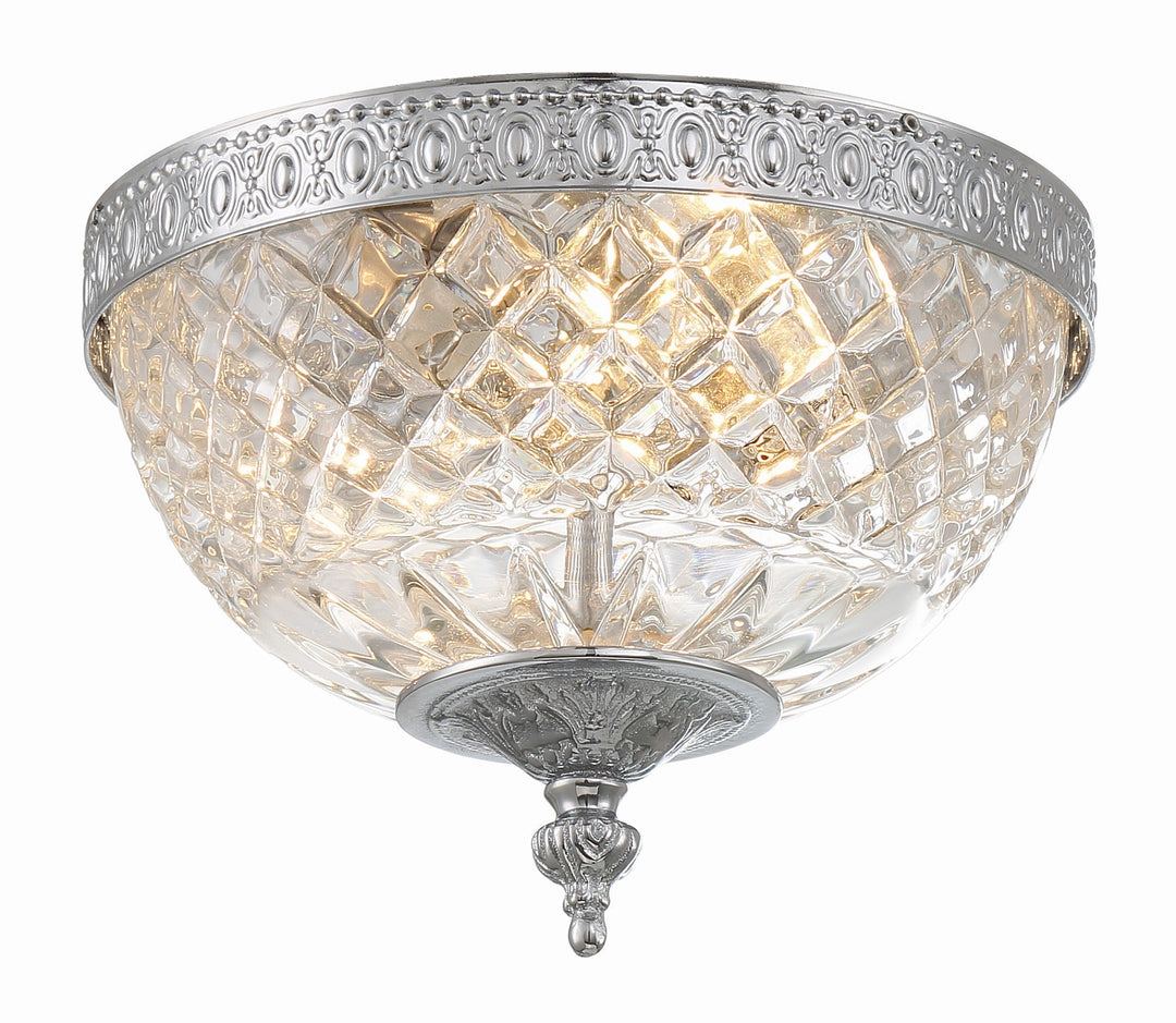 Crystorama 2 Light Polished Chrome Crystal Flush Mount Crystorama