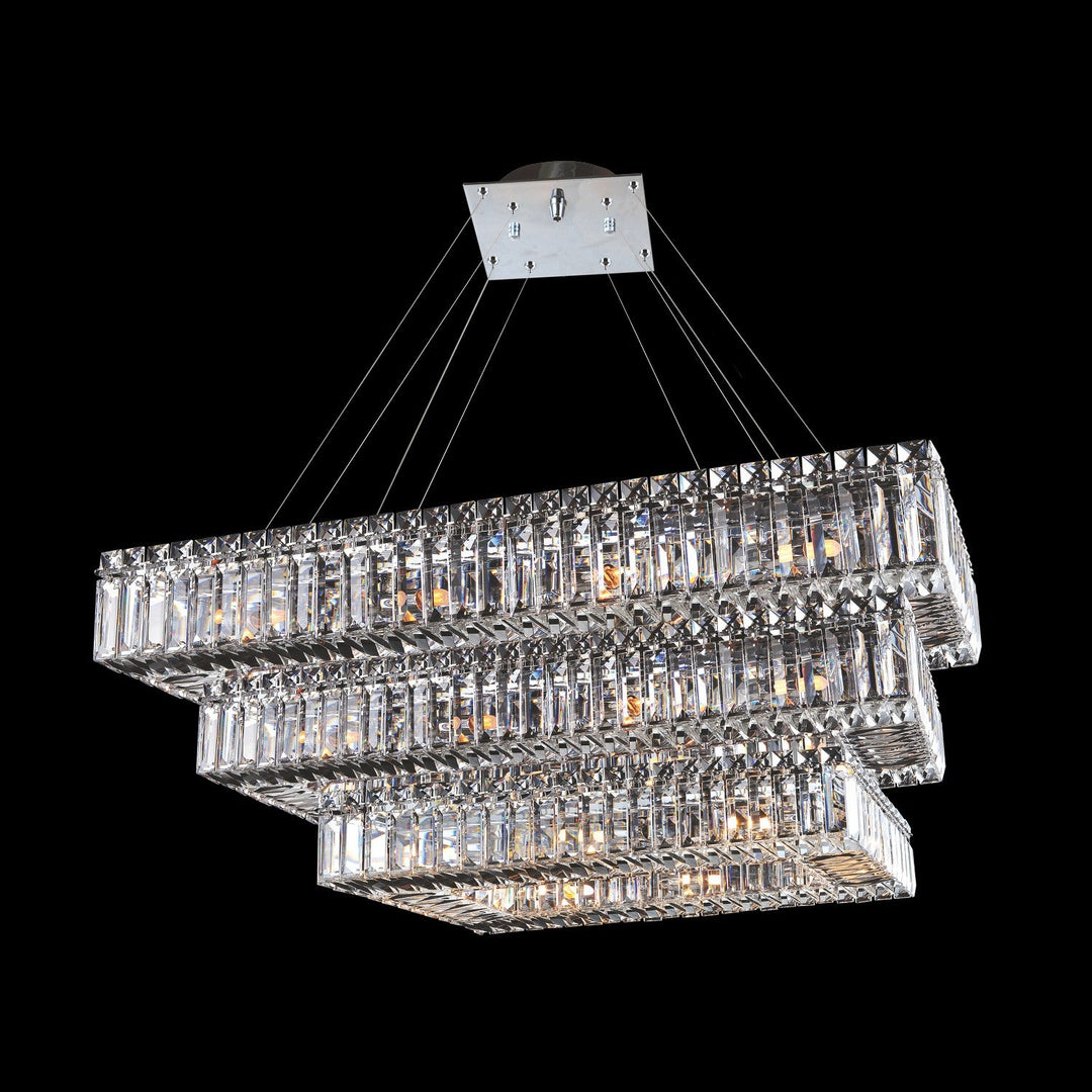 Baguette 43 Inch Rectangular 3 Tier Pendant Allegri