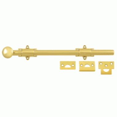 12 Inch Deltana Heavy Duty Surface Bolt (Polished Brass Finish) DELTANA