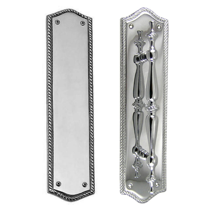 COPPER MOUNTAIN HARDWARE 12" Georgian Oval Roped Style Door Pull & Plate Set Several Finishes