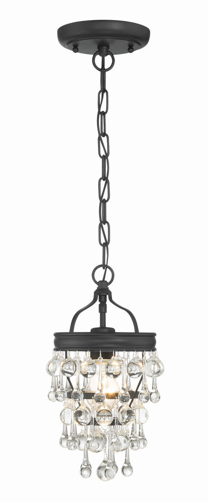 Calypso 1 Light Matte Black Mini Pendant Crystorama