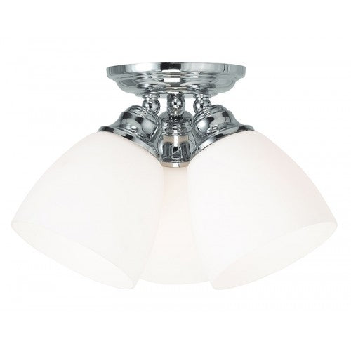 3 Light Polished Chrome Ceiling Mount Livex