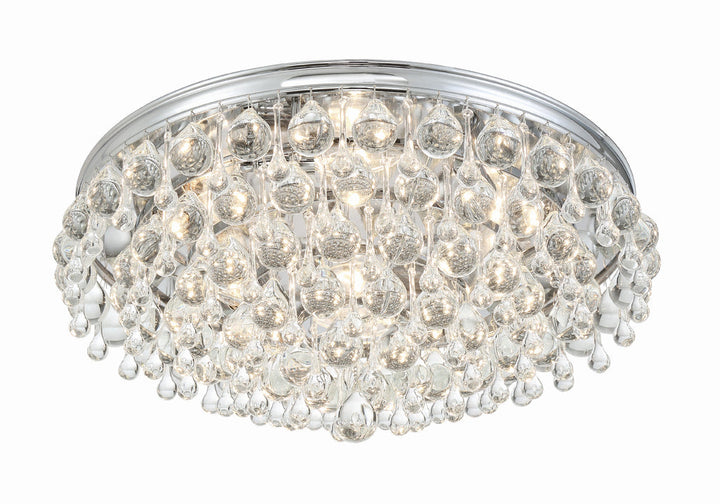 Calypso 6 Light Crystal Teardrop Polished Chrome Flush Mount Crystorama