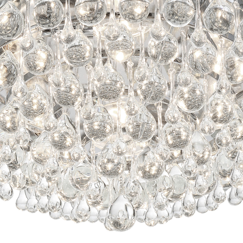 Calypso 6 Light Crystal Teardrop Polished Chrome Flush Mount Crystorama