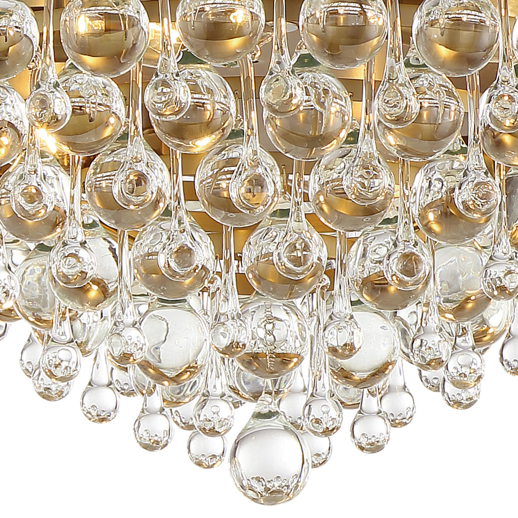 Calypso 6 Light Crystal Teardrop Vibrant Gold Flush Mount Crystorama