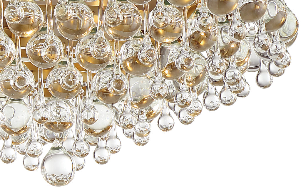 Calypso 6 Light Crystal Teardrop Vibrant Gold Flush Mount Crystorama