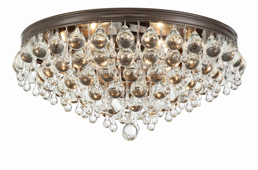 Calypso 6 Light Crystal Teardrop Vibrant Bronze Flush Mount Crystorama