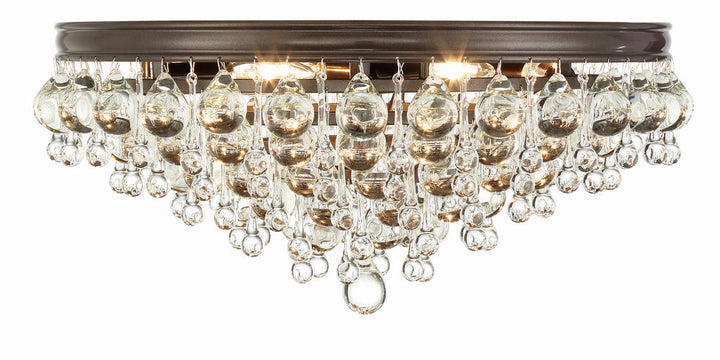 Calypso 6 Light Crystal Teardrop Vibrant Bronze Flush Mount Crystorama