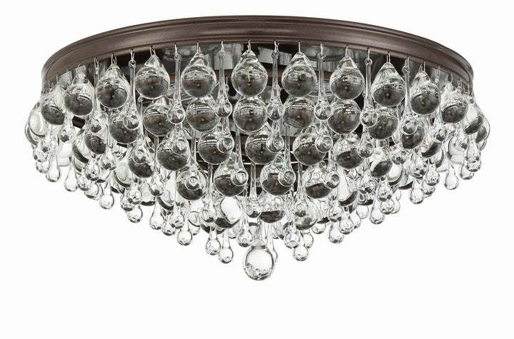 Calypso 6 Light Crystal Teardrop Vibrant Bronze Flush Mount Crystorama