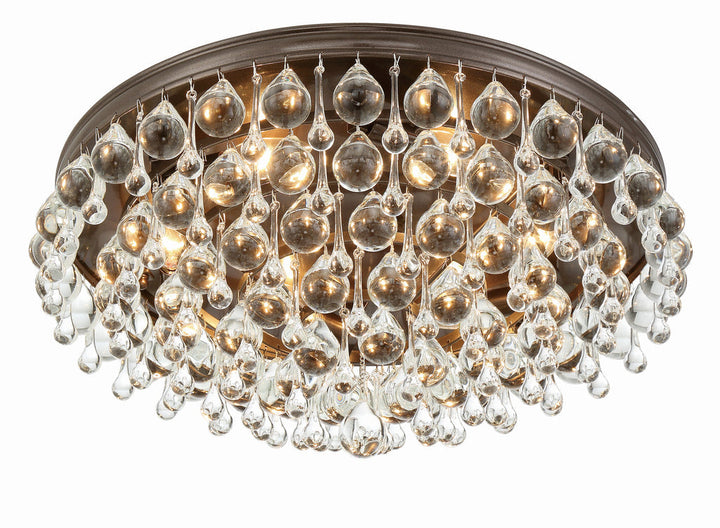 Calypso 6 Light Crystal Teardrop Vibrant Bronze Flush Mount Crystorama