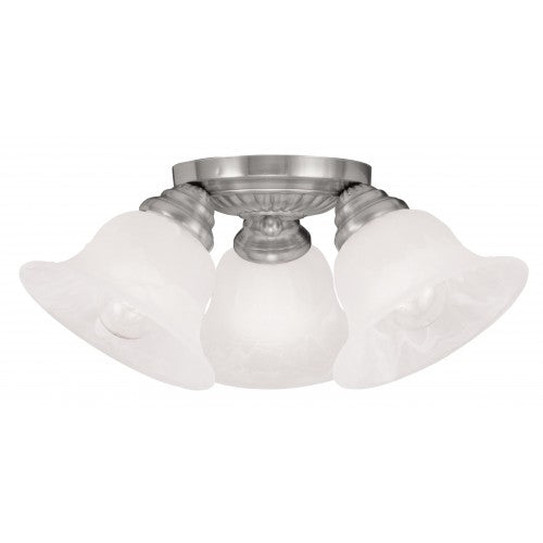 3 Light Brushed Nickel Ceiling Mount Livex