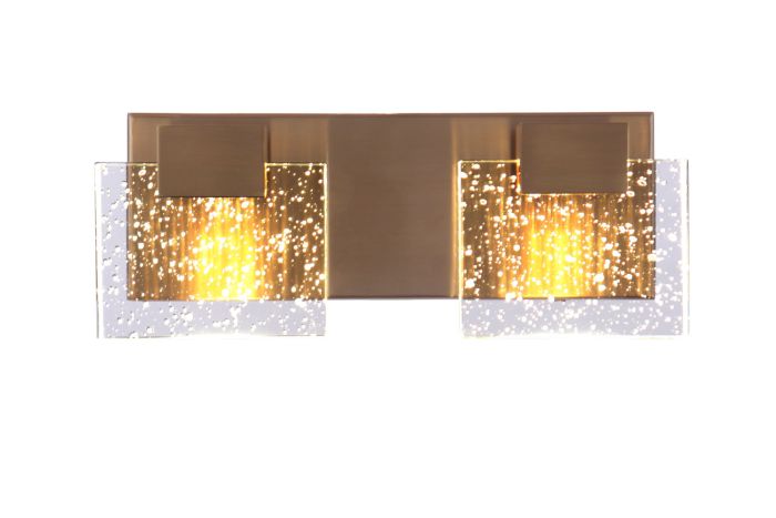 Antique Hardware Alamere 2 Light LED Vanity in Satin Brass Bath and Vanity