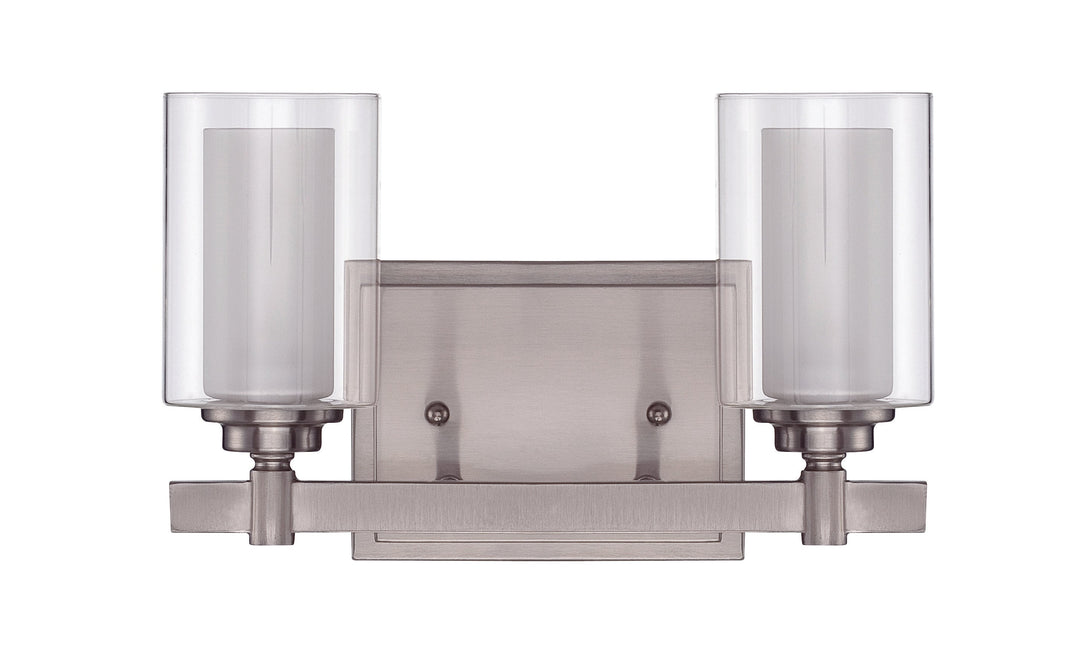 ##Antique Hardware## Celeste 2 Light Vanity in Brushed Polished Nickel