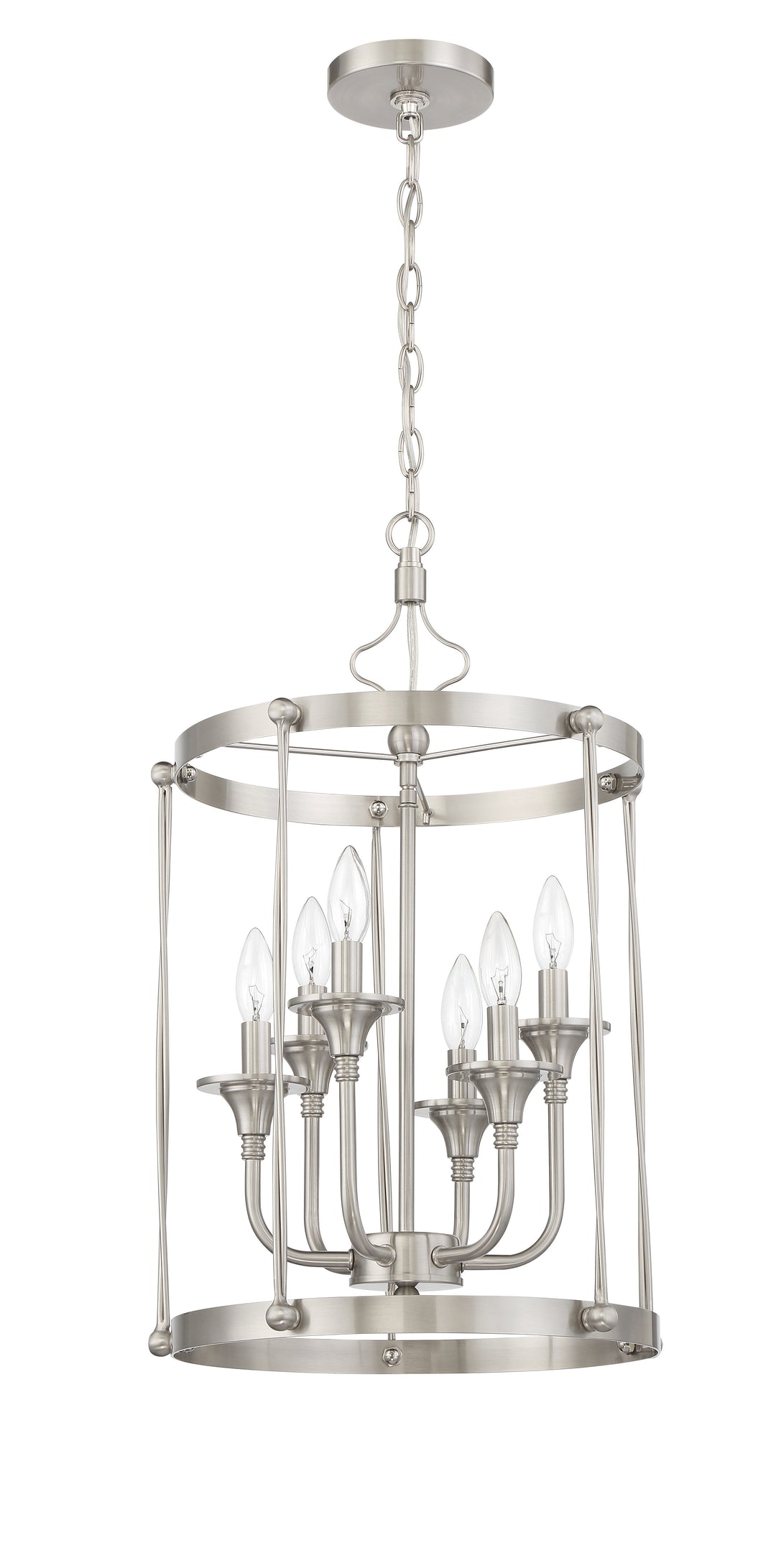 Jolenne 6 Light Cage Foyer Pendant in Brushed Polished Nickel CRAFTMADE