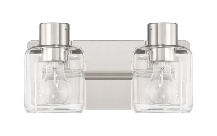 ##Antique Hardware## Rori 2 Light Vanity in Polished Nickel