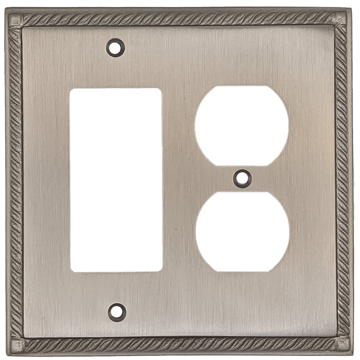 English Georgian Roped Wall Plate (Satin Nickel) COPPER MOUNTAIN HARDWARE