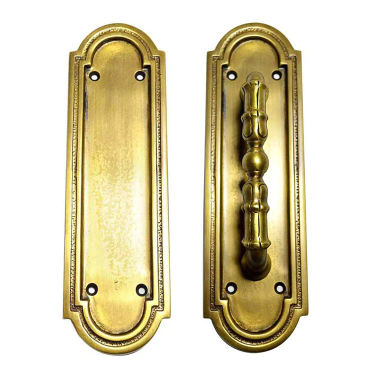 8 3/8 Inch Solid Brass Arched Style Push And Pull Plate (Several Finishes Available) COPPER MOUNTAIN HARDWARE