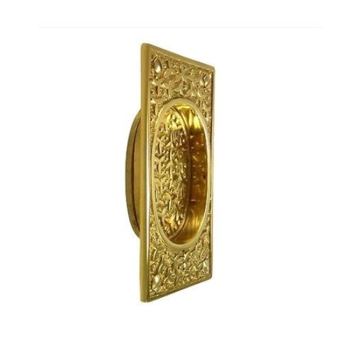 Rice Pattern Solid Brass Pocket Door Pull or Sash Lift (Antique Brass Finish) COPPER MOUNTAIN HARDWARE