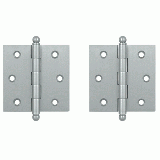 2 1/2 Inch x 2 1/2 Inch Solid Brass Cabinet Hinges (Brushed Chrome Finish) DELTANA